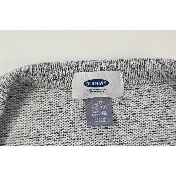 Plush knit open front grey cardigan sweater L teacher casual office winter top - Picture 4 of 7